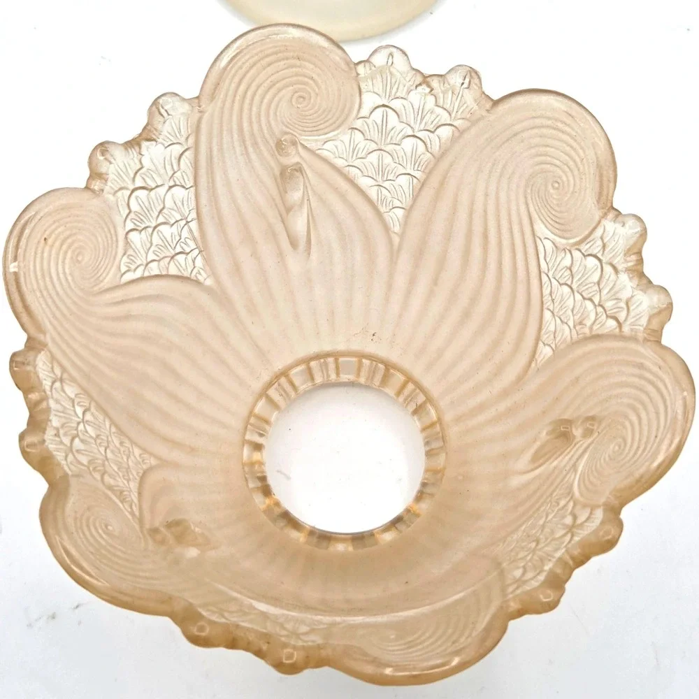 PartyLite Clairmont 10" Fairy Light Lamp Frosted‎ Candle Holder RARE Peach Satin - Picture 5 of 8
